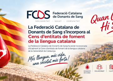 La Federació Catalana de Donants de Sang s’incorpora al Cens d’entitats de foment de la llengua catalana